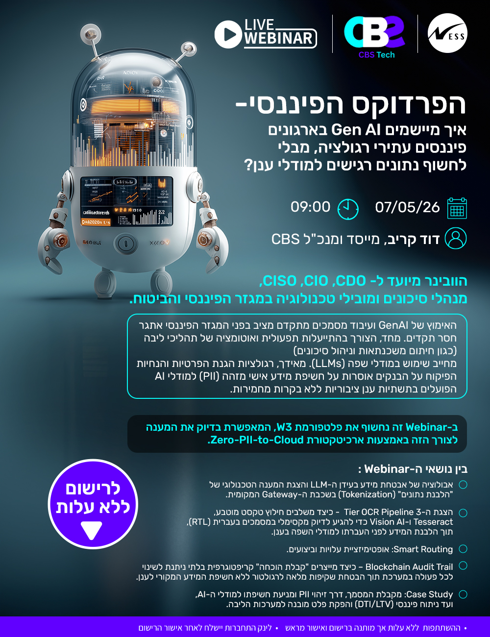 הפרדוקס הפיננסי - 
איך מיישמים Gen AI בארגונים פיננסים עתירי רגולציה, 
מבלי לחשוף נתונים רגישים למודלי ענן?